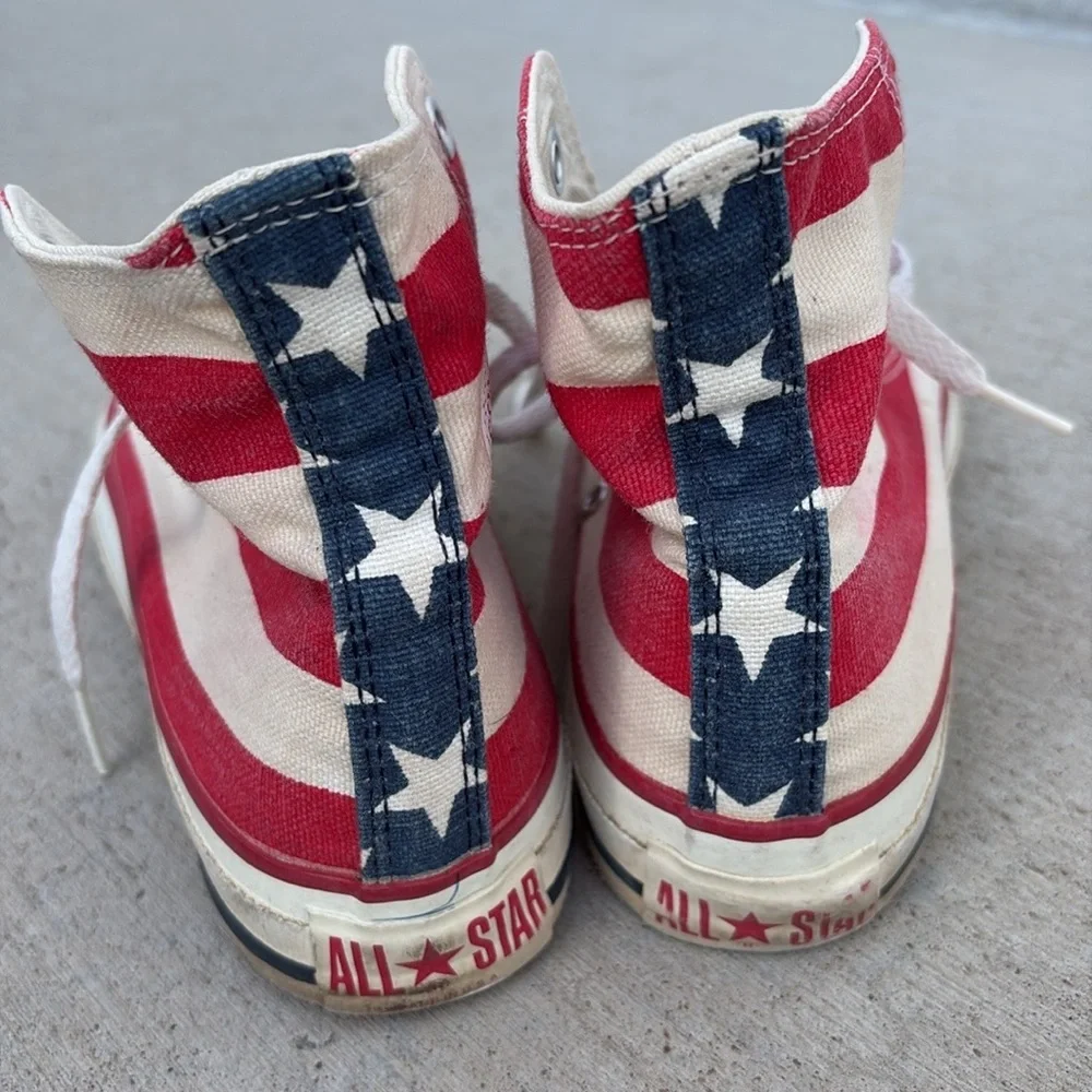 Converse All Star American Flag High Top Sneakers – Made in USA – Youth Size 4.5
